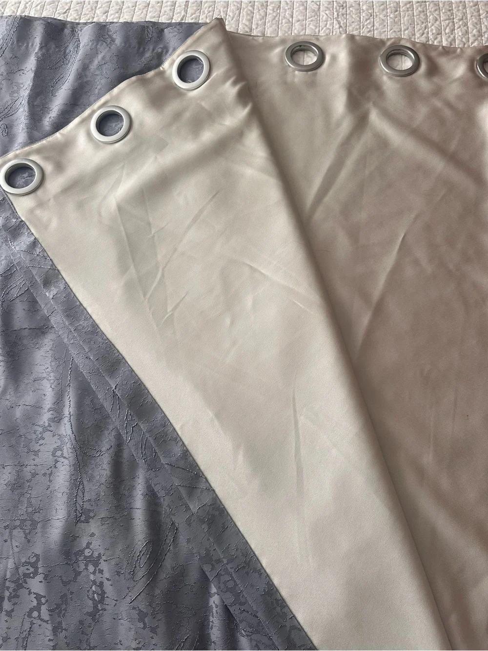 Custom Made Silver Gray Grommet Top Curtain Panel Pair (W54x L94 each)